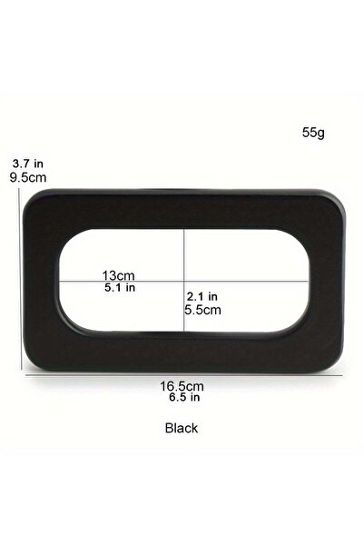 iğne izi Mâner de geantă din lemn negru – 16,5x9,5 cm Mâner de geantă lucrat ...