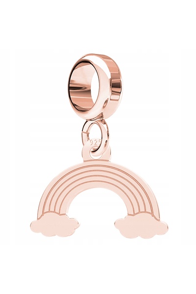 Larezo Charm Pendant For Modular Bracelets, 925 Silver Plated With 18K Rose G...