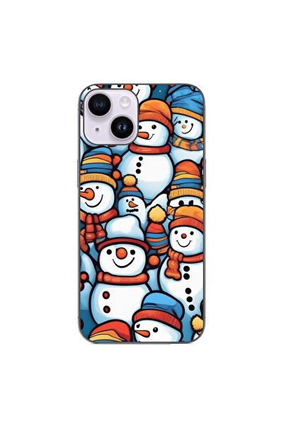 OEM Θήκη συμβατή με Apple iPhone 15, από σιλικόνη gel TPU, με σχέδιο χιονάνθρ...