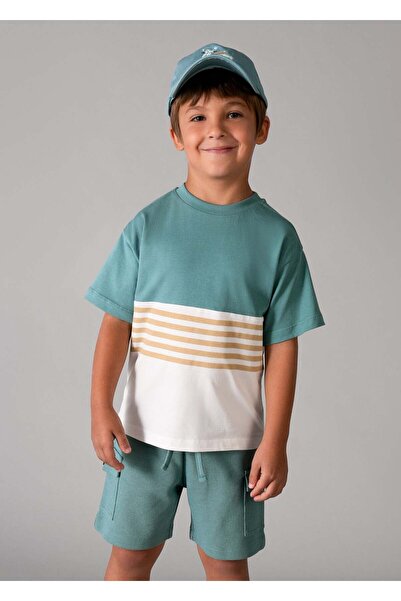 MAYORAL Boy's Two T-Shirt and Shorts Set Green