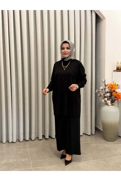 Sentez Short Wide-Leg Pants Black