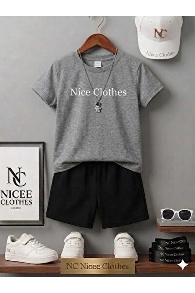 NC Nicee Clothes ΚΑΛΟΚΑΙΡΙΝΟ ΠΑΙΔΙΚΟ ΜΠΛΟΥΖΑΚΙ ΚΑΙ ΣΟΡΤΣ UNISEX (ΛΕΥΚΟ ΕΚΤΥΠΩ...