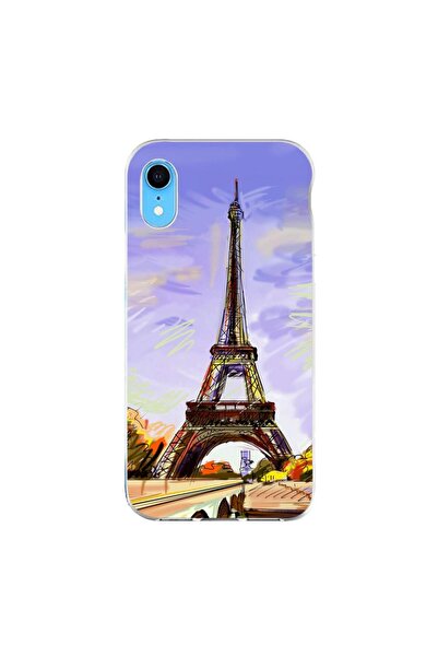 OEM Husa compatibila cu Apple iPhone XR Silicon Gel Tpu Model Desen Turnul Ei...