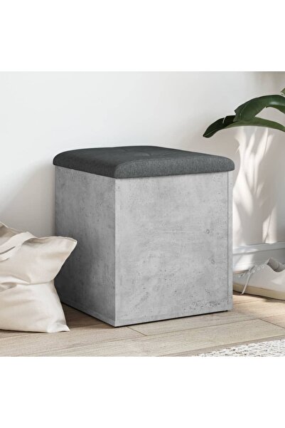vidaxl Παγκάκι Αποθήκευσης Γκρι Σκυροδεμ. 42x42x45 εκ. Επεξεργ. Ξύλο