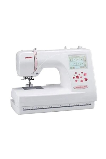 Janome MC370E Embroidery Machine, Backlit B&W LCD Touch Screen, 100 Built-In Embroidery Designs, 750spm Embroidery Speed, 3 Built-In Embroidery Fonts, Start & Stop Button, White | MC370E