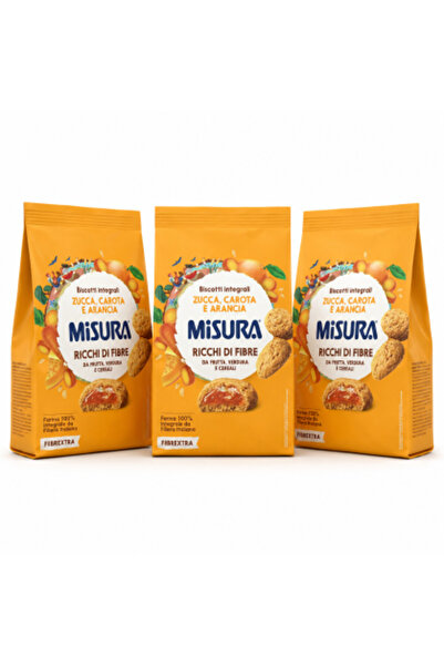 Misura Set de 3 x biscuiți integrali cu dovleac, morcov și portocală, 260 g/p...