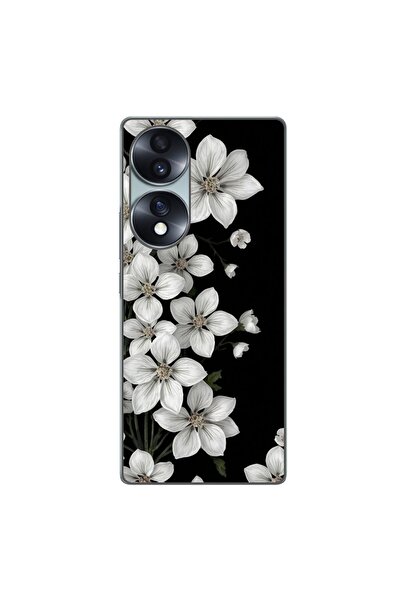 OEM Case compatible with Honor 70 Silicone Gel Tpu Model Pure White Flowers