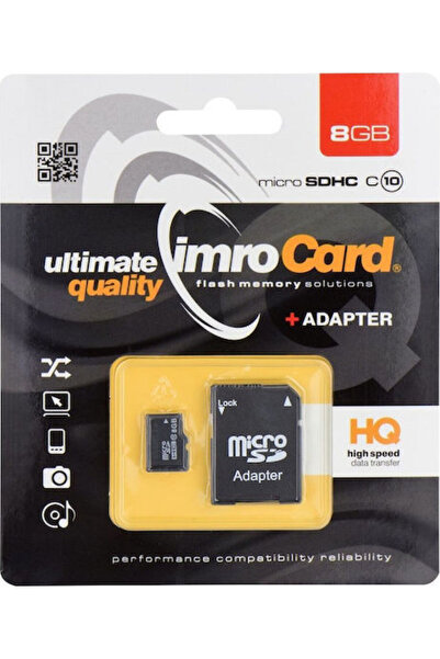 Imro microSDHC 8GB Κλάση 10 Υψηλής Ταχύτητας με Αντάπτορα