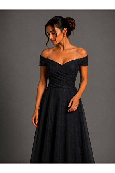 Queens dresses Black Evening Dress Gazar