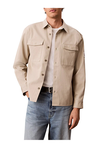 Calvin Klein Ανδρικό Overshirt Μπεζ LV04RG121G-NSU