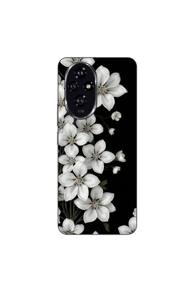 OEM Husa compatibila cu Honor 200 Silicon Gel Tpu Model Pure White Flowers