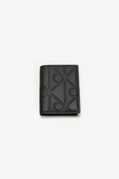 Calvin Klein Xl Emblem Aop Emboss Erkek Cüzdan Siyah