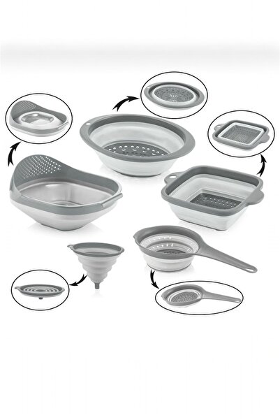 Bayev Drainer 5-Piece Foldable Accordion Strainer Set - Kitchen Dowry Set for...