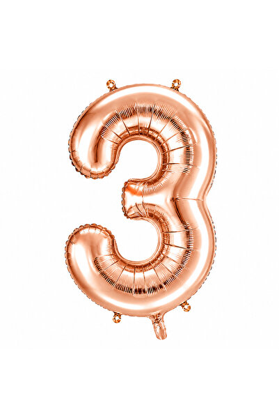 BeySüS 3 Pieces of Foil Balloons in Rose Gold Color (76 cm)