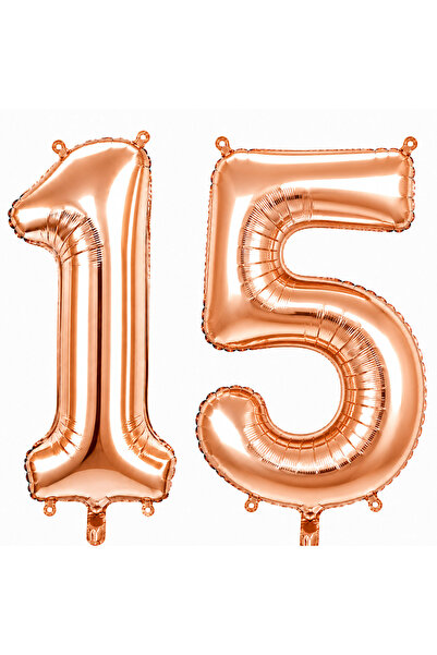 BeySüS 15 Foil Balloons in Rose Gold Color (76 cm)