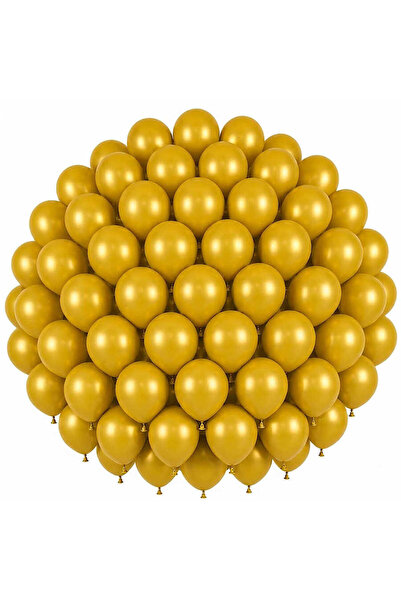 BeySüS Gold Color Latex Pastel Balloon (30 cm) - 50 Pieces