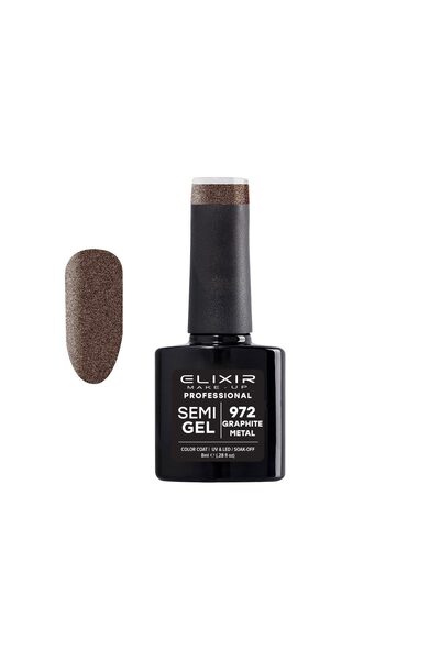 Elixir SEMI GEL ΗΜΙΜΟΝΙΜΟ ΒΕΡΝΙΚΙ 972 (GRAPHITE METAL) 8ML
