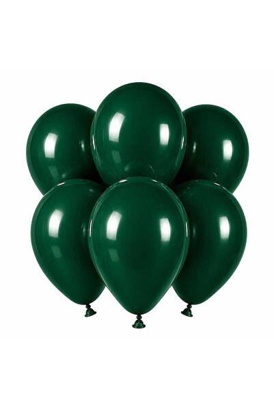 BeySüS Emerald Green Color Latex Pastel Balloon (30 cm) - 6 Pieces