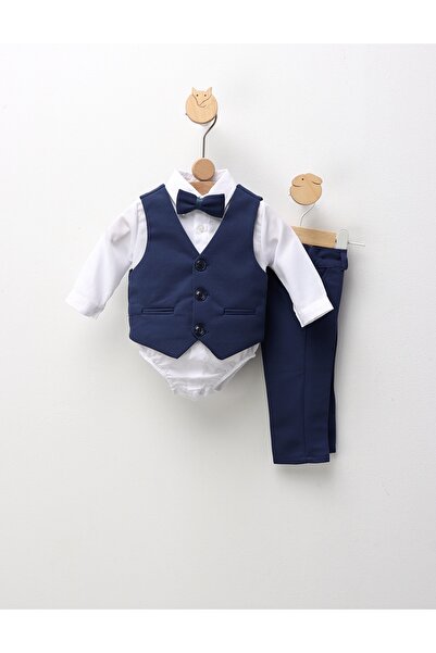 MiniKids Costumas elegant Ares, alb-albastru