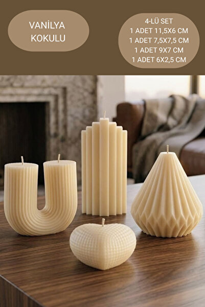 AKLIMDASIN Dekoratif Pinterest Tasarım Krem Renk Düğüm Mum Handmade Kokulu He...