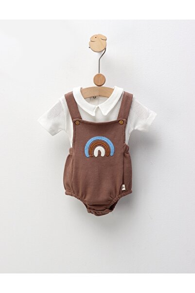 MiniKids Summer Top Bottom Set , Rainbow, brown