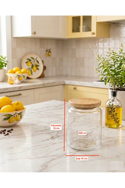 Kare Home Vacuum 3-Piece Glass Jar Set with Bamboo Lids (800 ml)