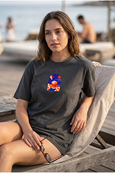 Summer Collection Oversize Tişört - Yaz Temalı Premium %100 Pamuk Unisex Rahat Stil