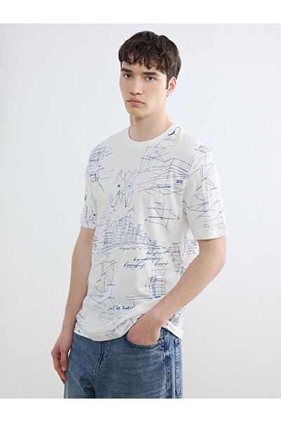 LC Waikiki Vizyon New Season Crew Neck Printed Combed Cotton Men's T-Shirt