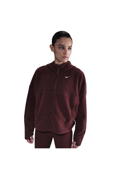 Nike One Therma-Fit Full-Zip Top Polar Women's Burgundy Training Sweatshirt H...