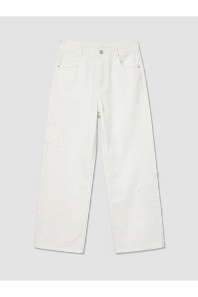LC Waikiki Özmarka New Season Wideleg Embroidered Girls' Trousers