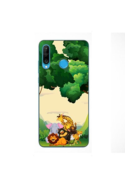 OEM Husa compatibila cu Huawei P30 Lite Silicon Gel Tpu Model Jungla cu Animale