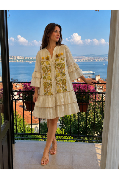 laviyonsa Cotton Mini Summer Dress with Embroidery (Std 36-40)