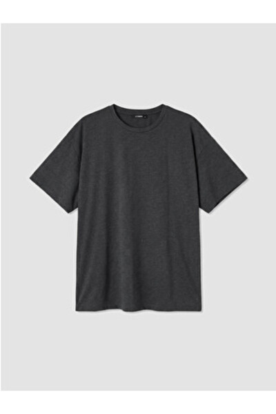 LC Waikiki تي شيرت نسائي من New Season Anthracite مقاس كبير