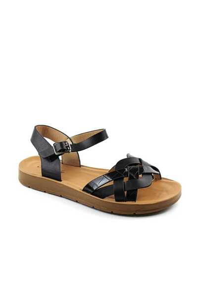 mm Women's lightweight Sandals with braided straps CC1-BLACK