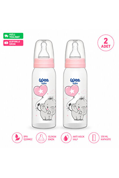 Wee Klasik bp biberon 2 li pembe -