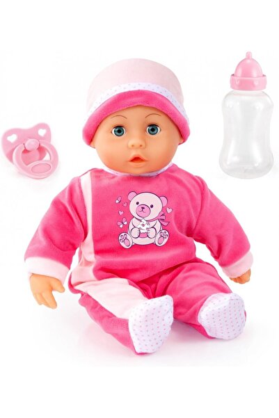 Bayer Interactive baby doll with soft body Pink First Words 38 cm, pacifier a...