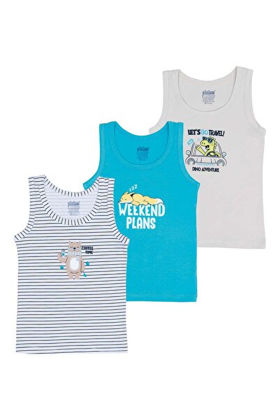 Cicito Male Child Cotton Lycra Colorful Undershirt 3 Pack 7173