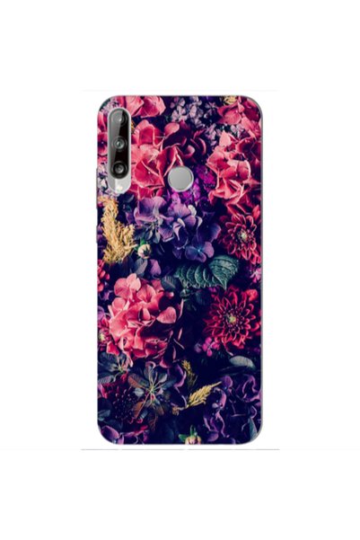 Other Huawei P40 Lite E Purple and pink flowers Transparent Silicone TPU Θήκη