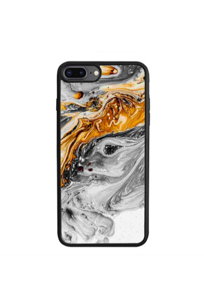 Other Apple iPhone 7 Plus Marble gray Patern Black Glossy Θήκη