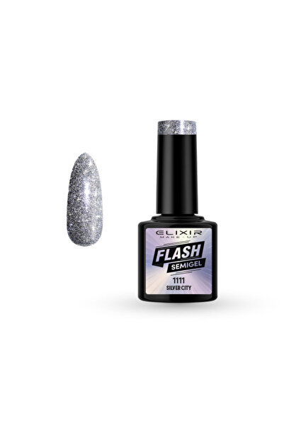 Elixir FLASH SEMI GEL (ΗΜΙΜΟΝΙΜΟ BΕΡΝΙΚΙ) - 1111 (Silver-colored CITY) 8ML