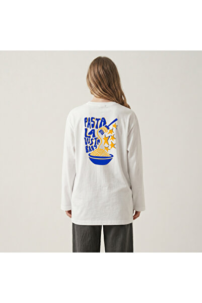Grafftee Clothing Μακρυμάνικο μπλουζάκι Nubarco White Oversize με φαρδιά γραμ...