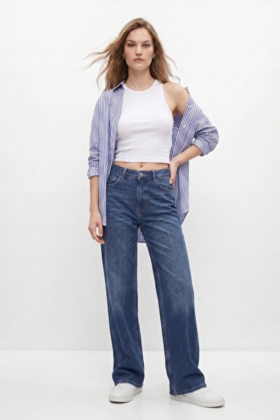 Rays Tint Brown High Waist Straight Leg Jeans 5043