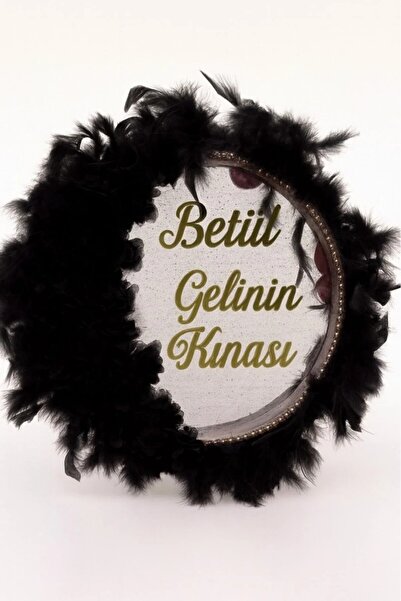 Evsay Kişiye Özel Kına Gelin Tefi Deri Tef Vurmalı Çalgı Def Kına Defi Otrişl...
