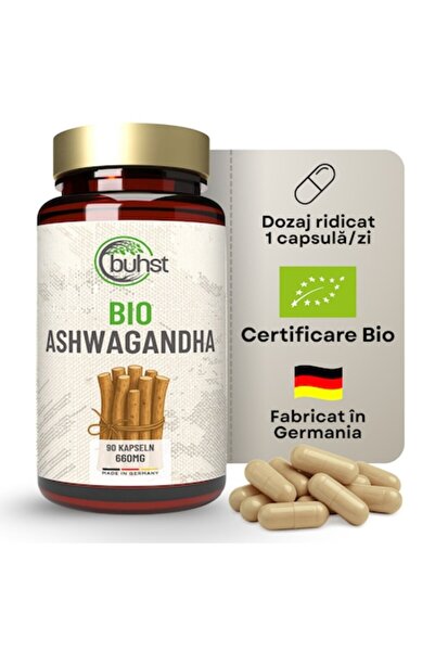 buhst Supliment Alimentar Ashwagandha BIO, BUHST® Premium, Ashwagandha, 90 Ca...