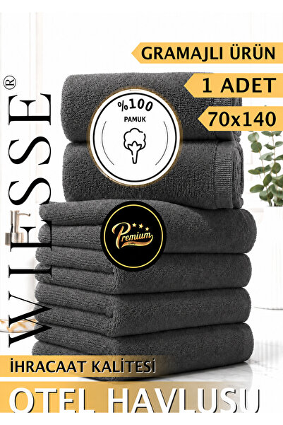 WİESSE 70x140 ANTRASİT HAVLU - PREMIUM KALİTE