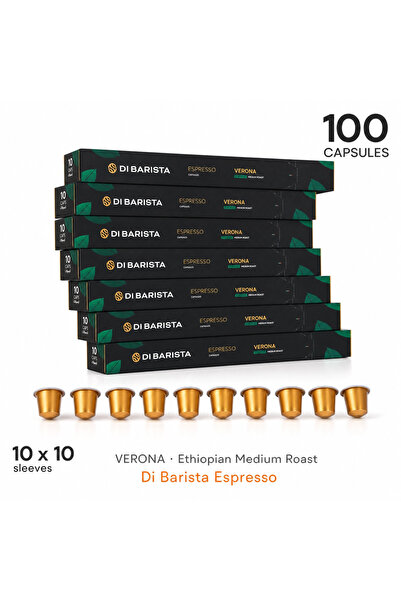 DI BARISTA مجموعة كبسولات قهوة DIBARISTA VERONA مكونة من 10*10 قطع