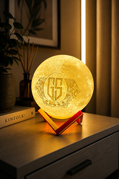 The Shogun Aslan Fotoğraflı Galatasaray 3d Dekoratif Ay Gece Lambası Moon Lam...