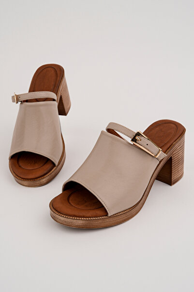 Madam Tarz Bln-0052 Thick Heel Slippers with Top Belt
