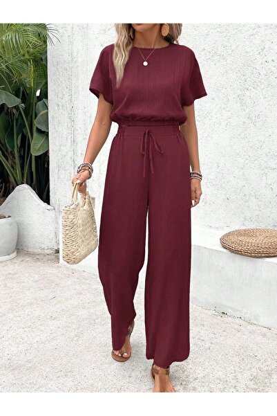 Iuliashop Set Solea Grena compus din bluză și pantaloni - M
