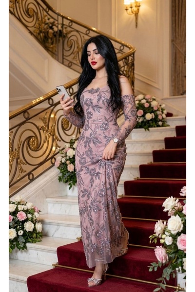 ADY-STYLE Embroidered Dress with Rose Shape